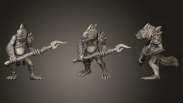 Figurines heroes, monsters and demons (Fishmen, STKM_2444) 3D models for cnc